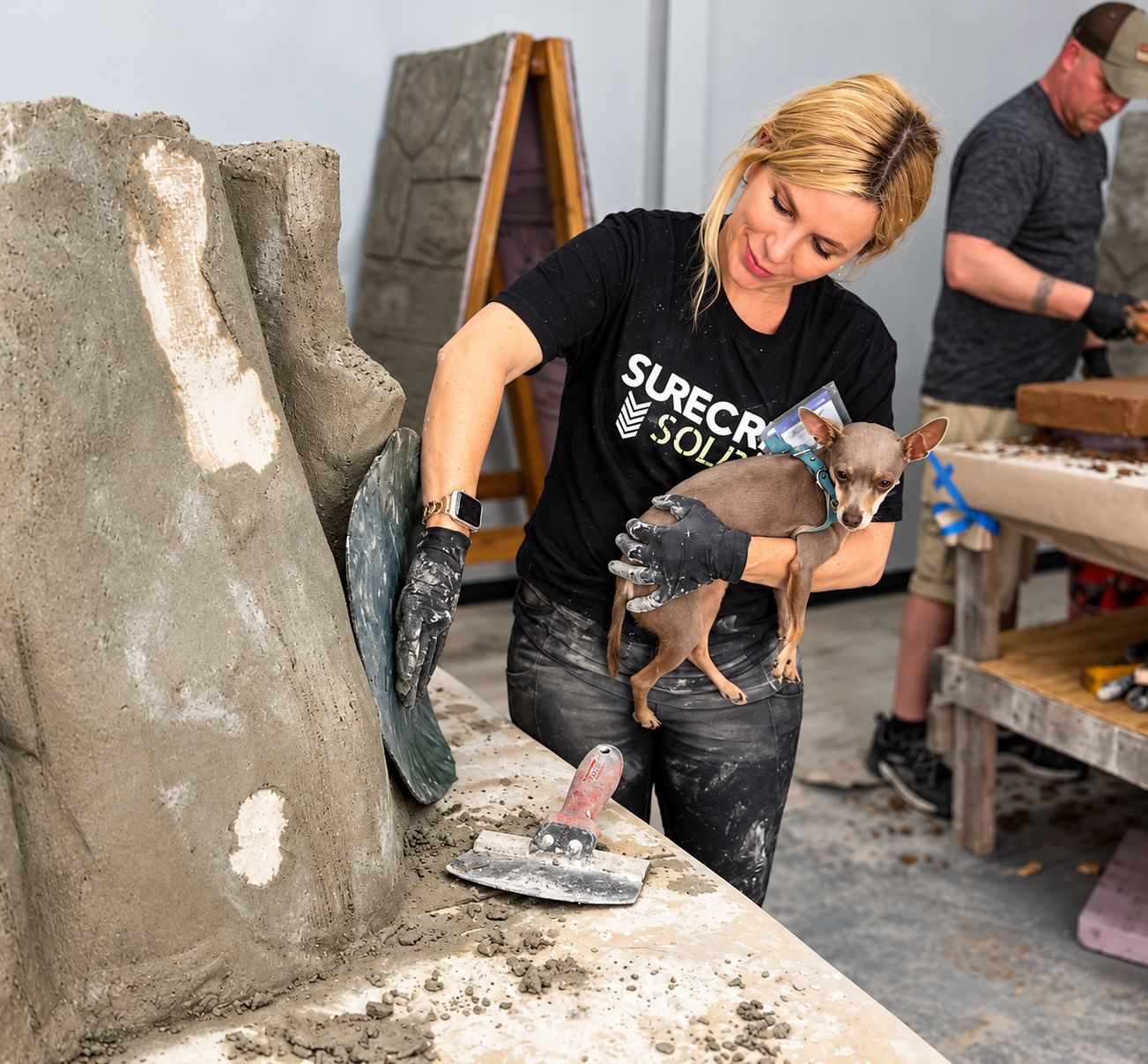Shaping a new rock form in the studio